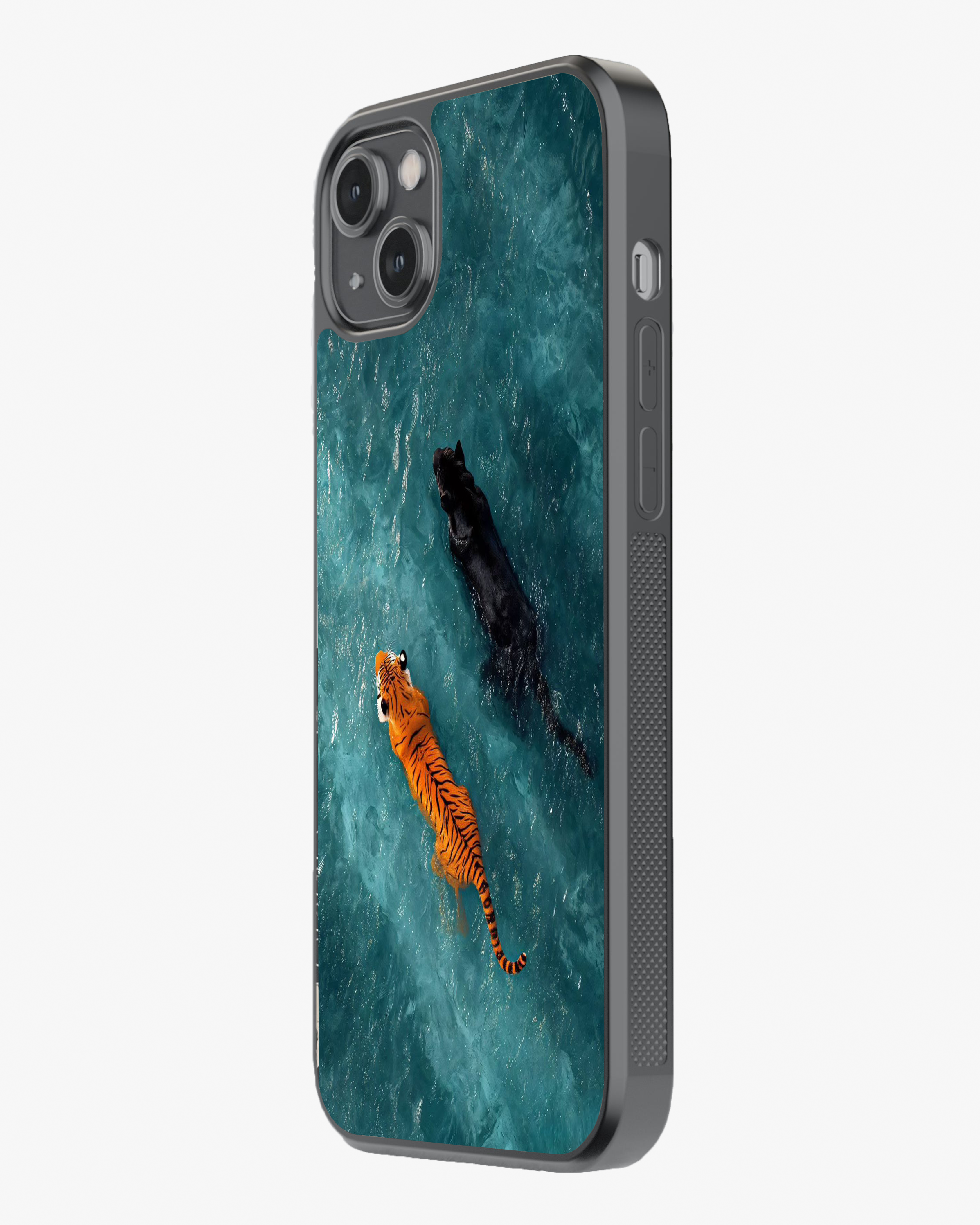 Wild Duo Swim – Tiger and Panther Premium Phone Cover Glass Case