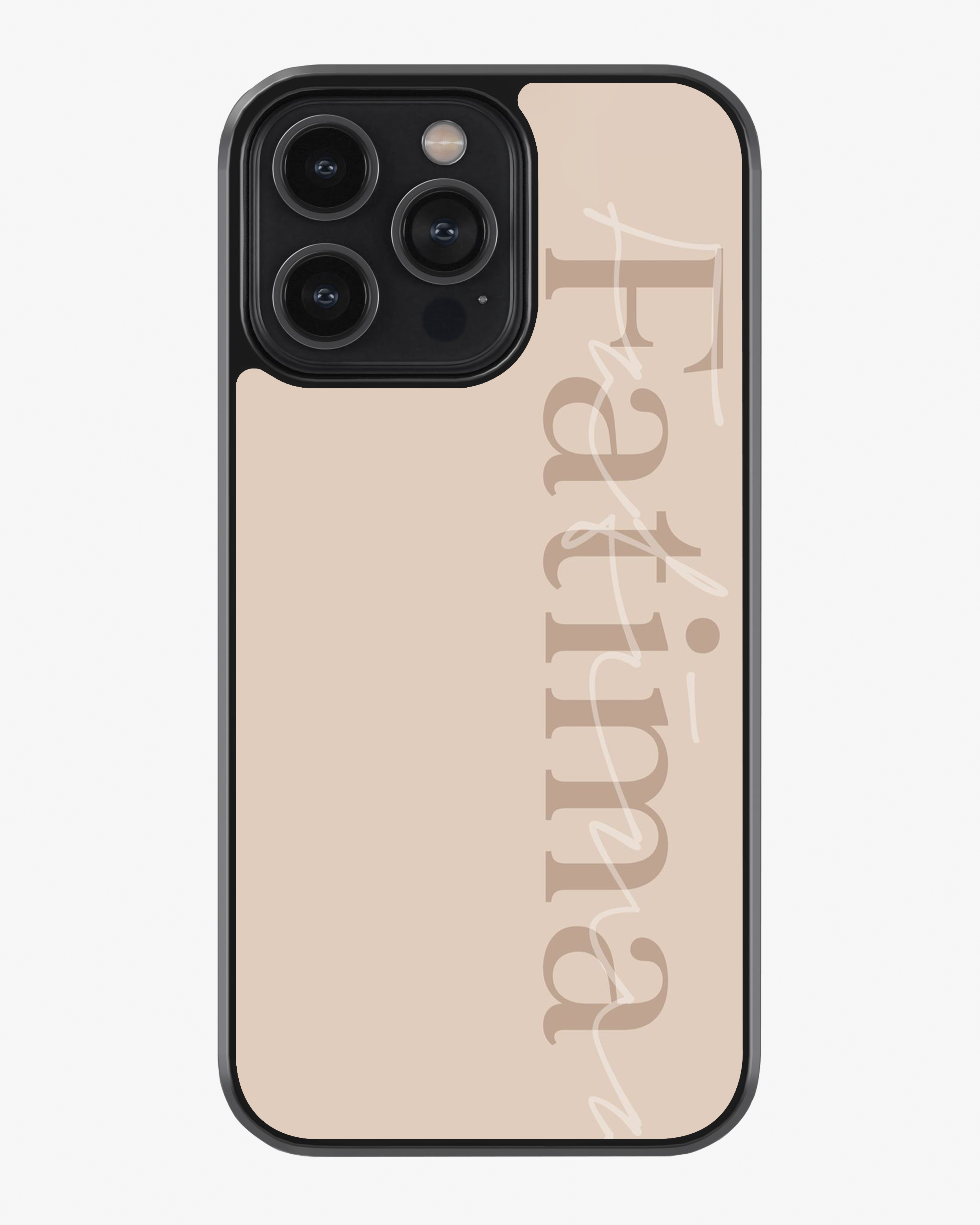 Personalized Minimalist Beige Glass Case