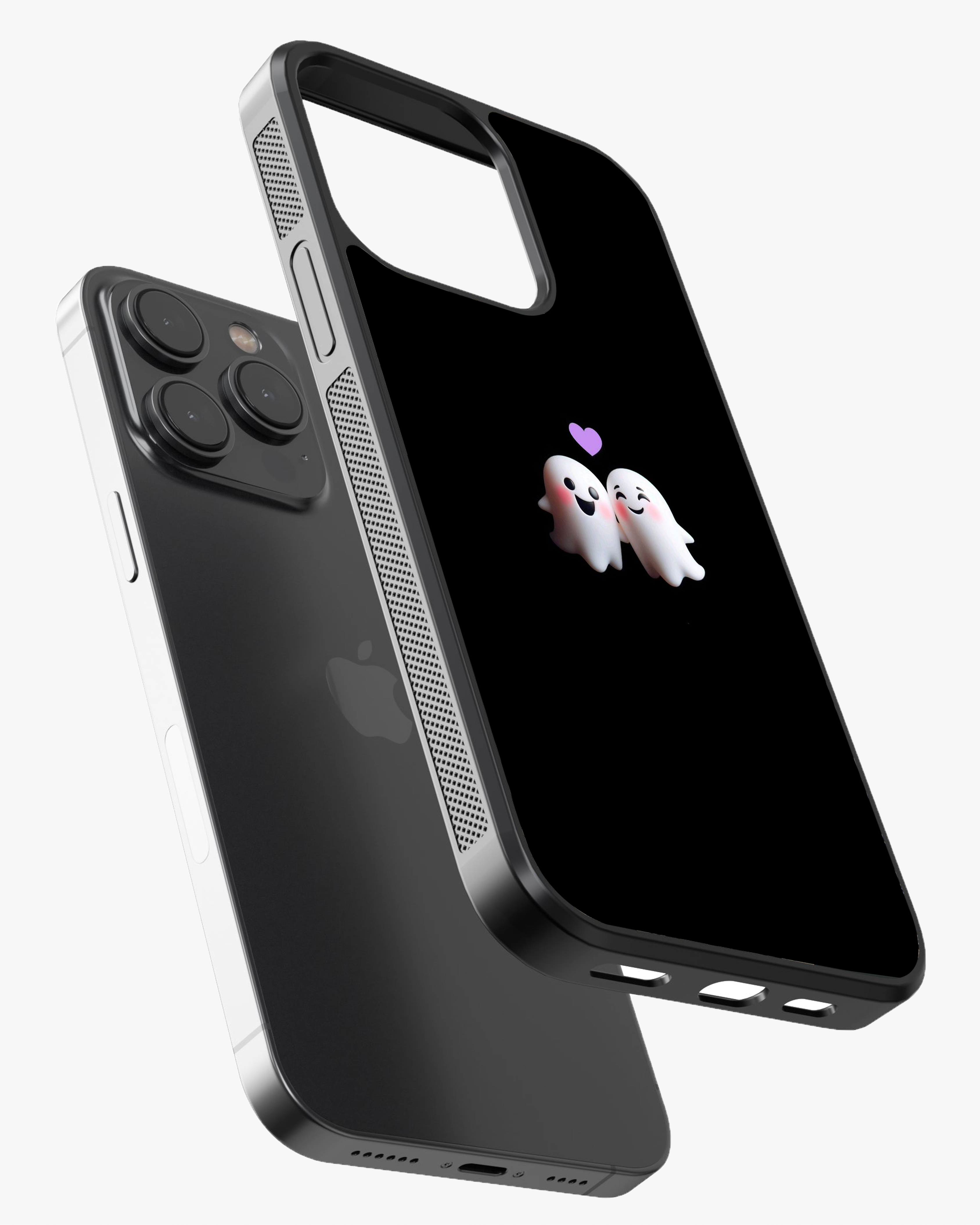 Cute Ghost Couple Love Glass Case