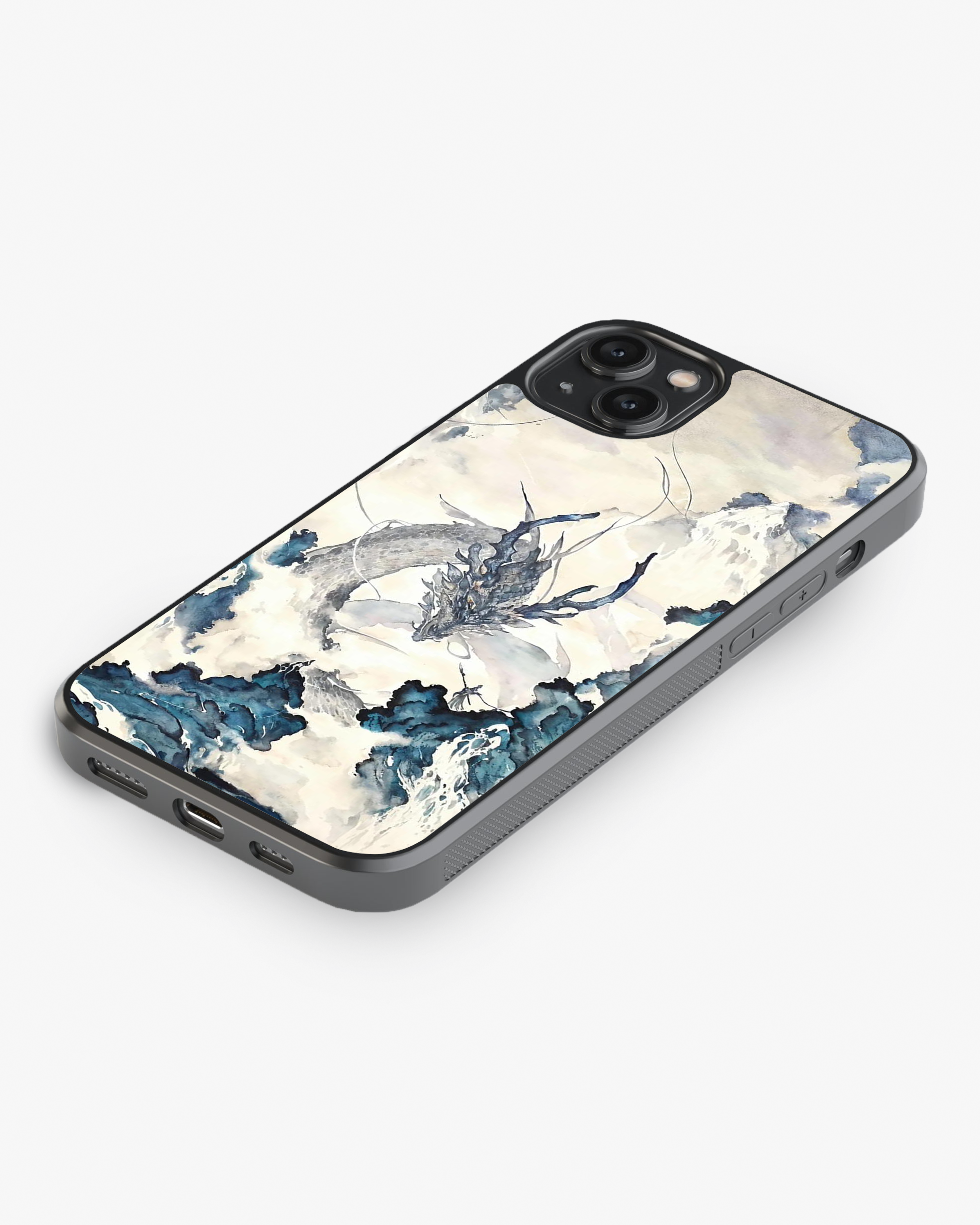 Celestial Dragon in Clouds – Watercolor Fantasy Art Premium Phone Cover Glass Case
