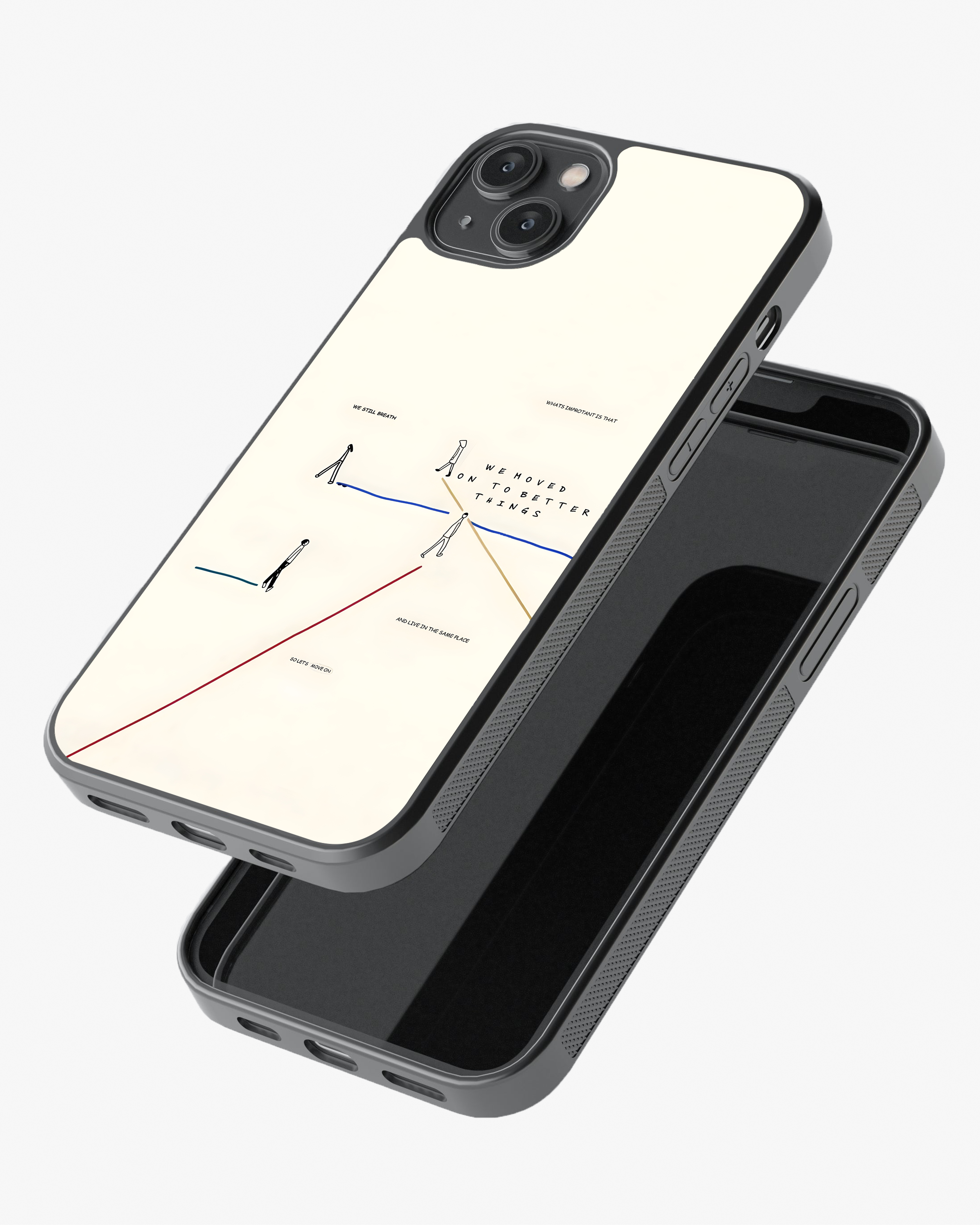 Aesthetic Minimal Line Phone Glass Case