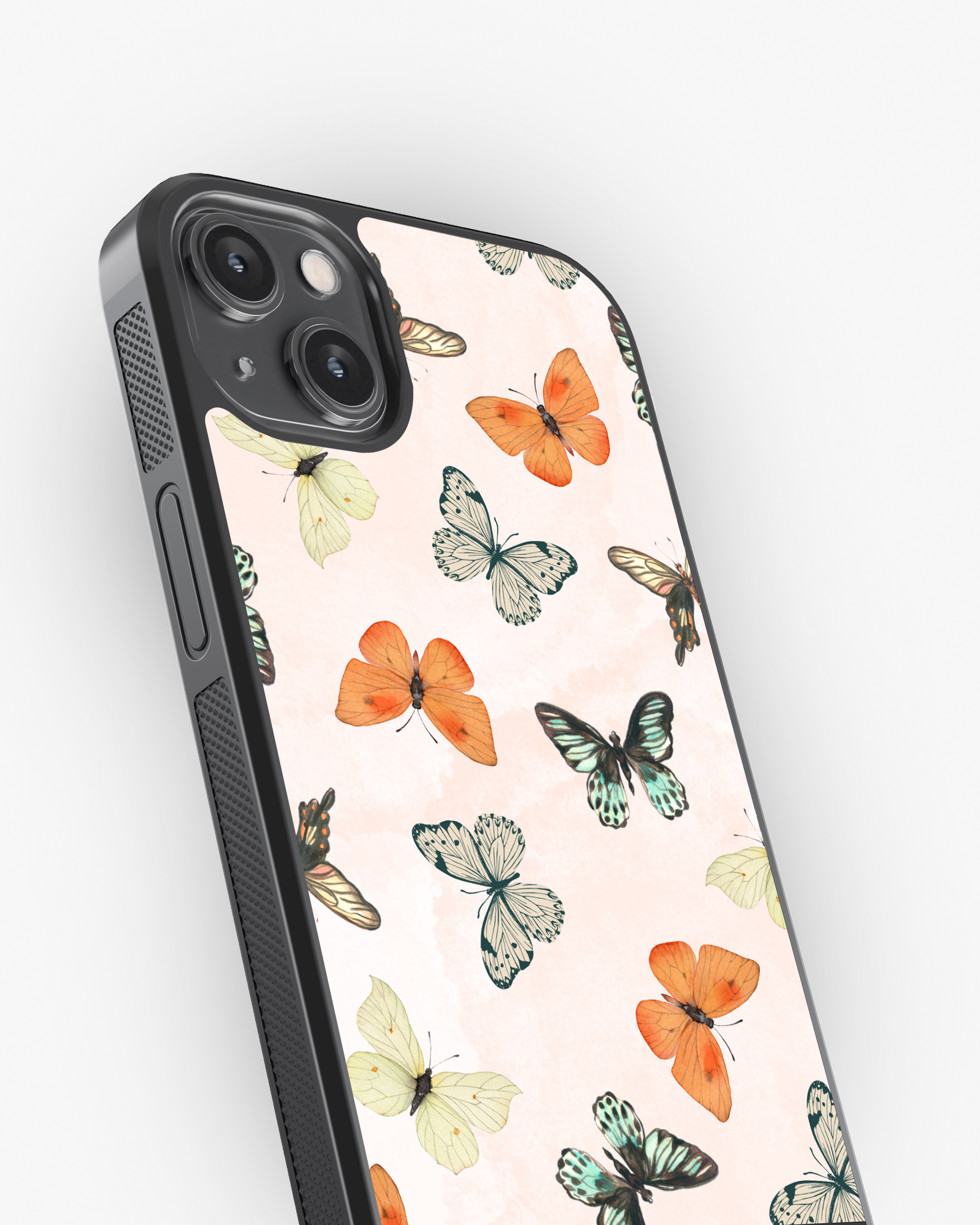 Colorful Butterfly Aesthetic Glass Case