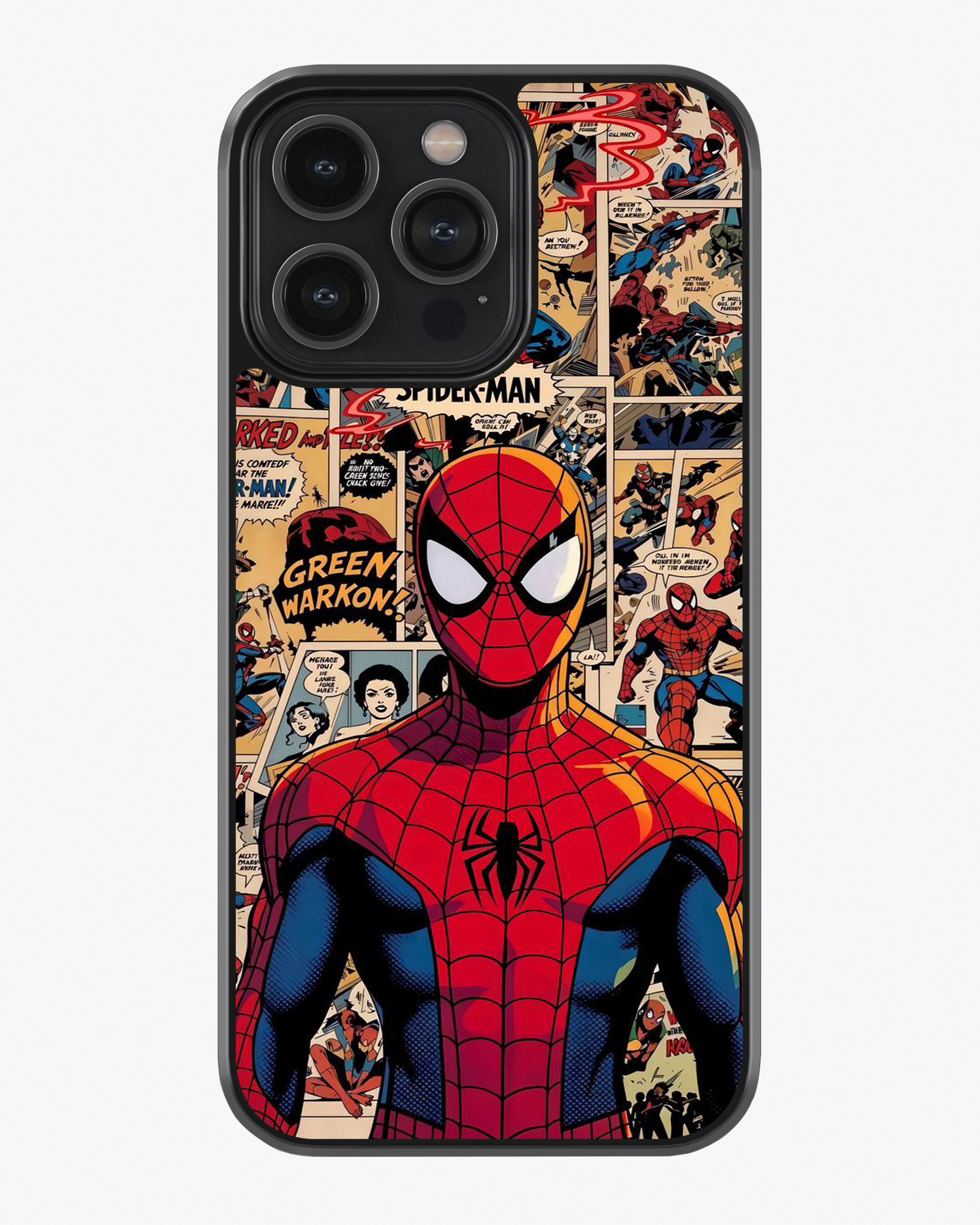 Spider-Man Vintage Comic Art Glass Case