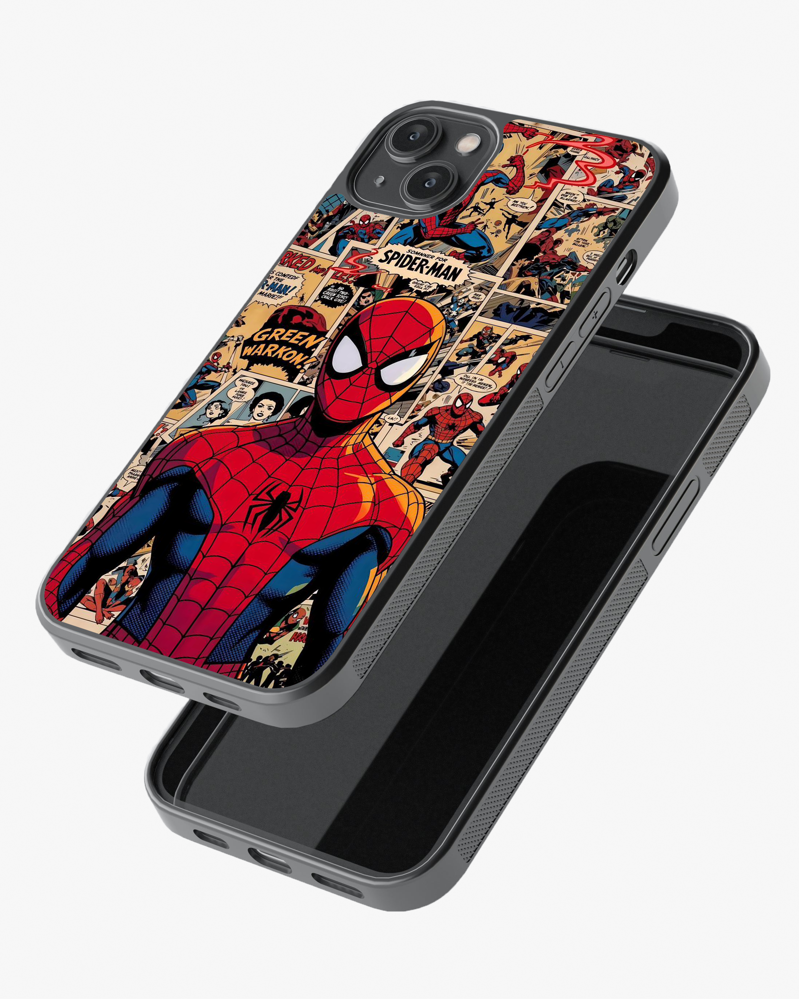 Spider-Man Vintage Comic Art Glass Case