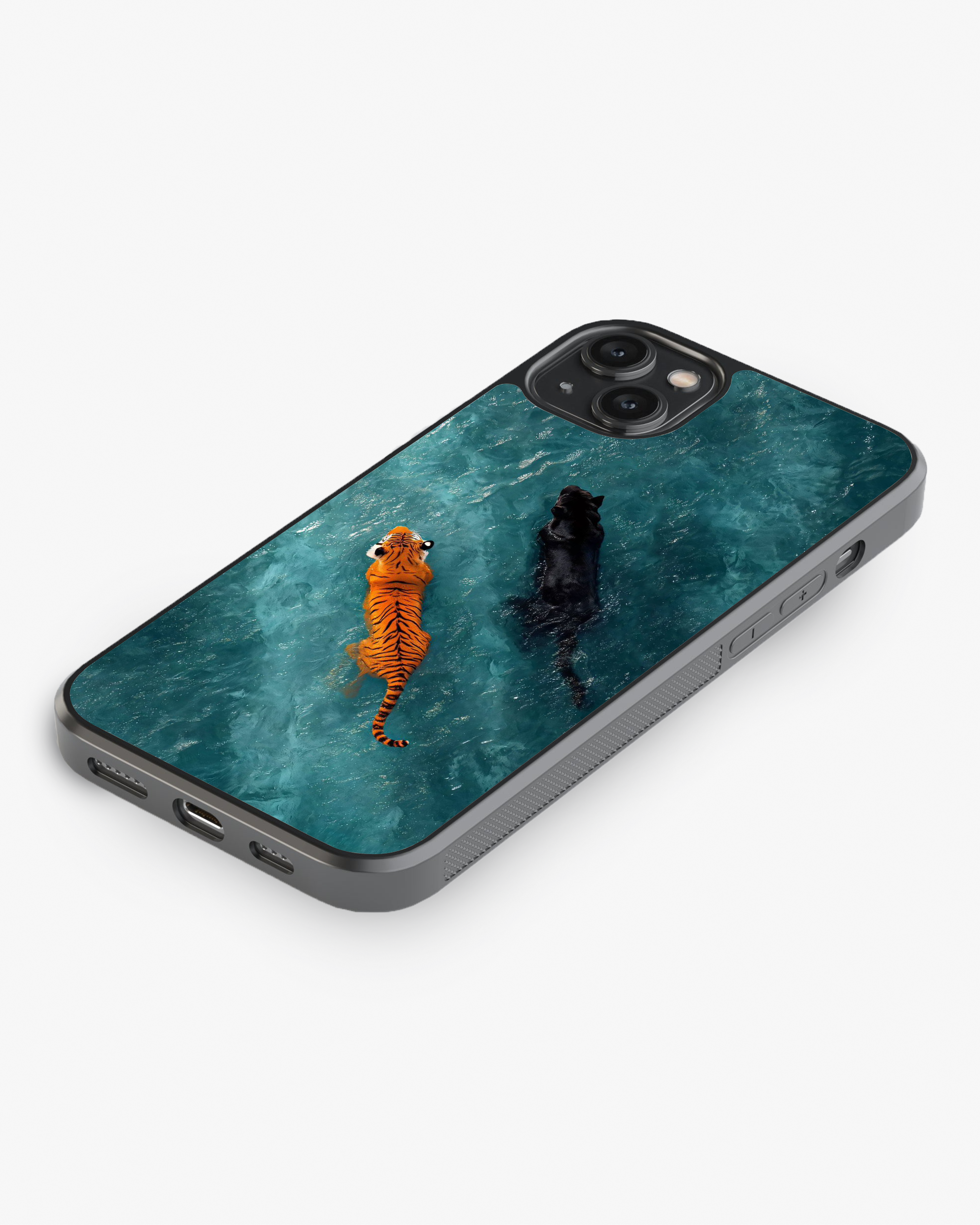 Wild Duo Swim – Tiger and Panther Premium Phone Cover Glass Case