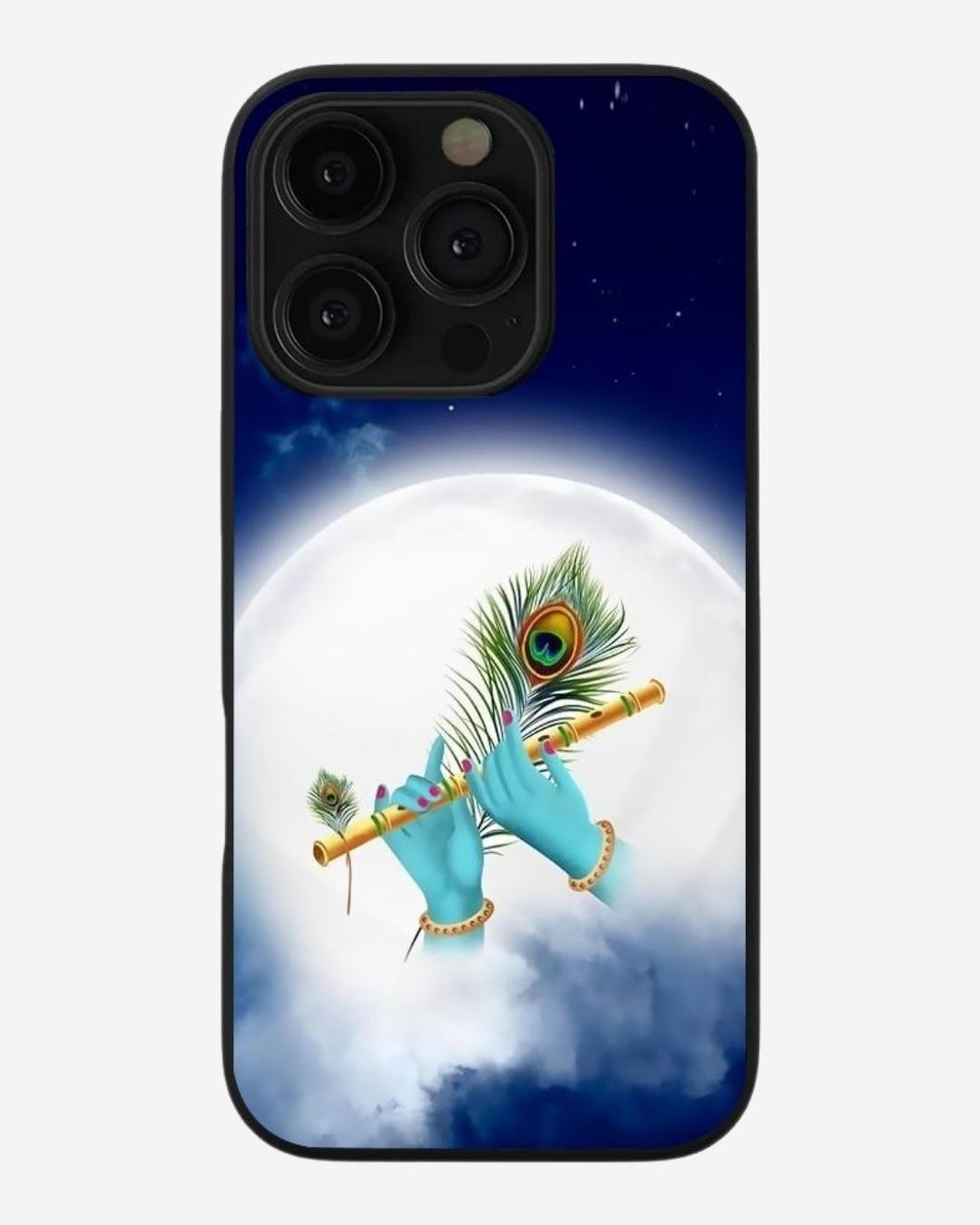 Lord Krishna Printed Glass Case