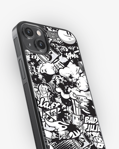 Monochrome Chaos – Urban Graffiti Cartoon Premium Phone Cover Glass Case