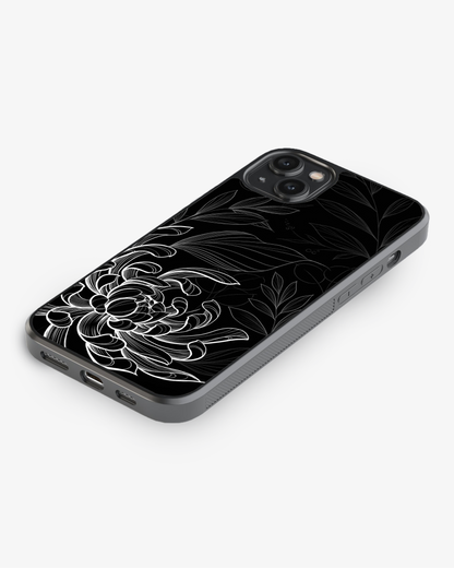 Midnight Bloom – Black & White Minimal Floral Premium Phone Cover Glass Case