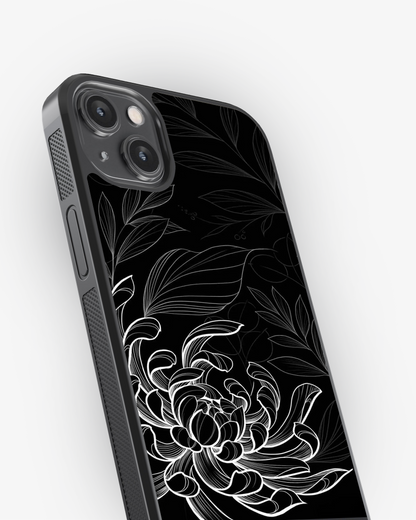 Midnight Bloom – Black & White Minimal Floral Premium Phone Cover Glass Case