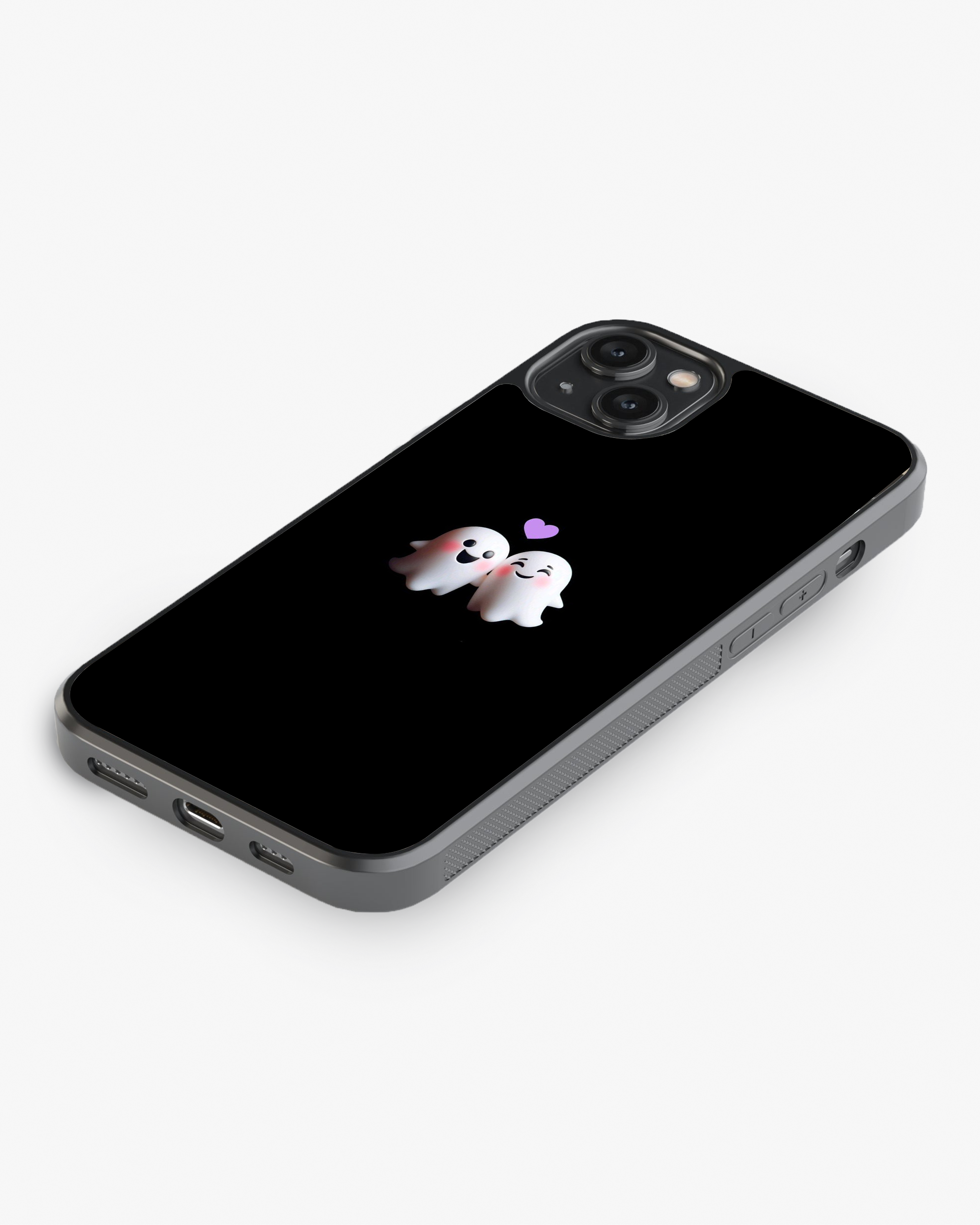 Cute Ghost Couple Love Glass Case