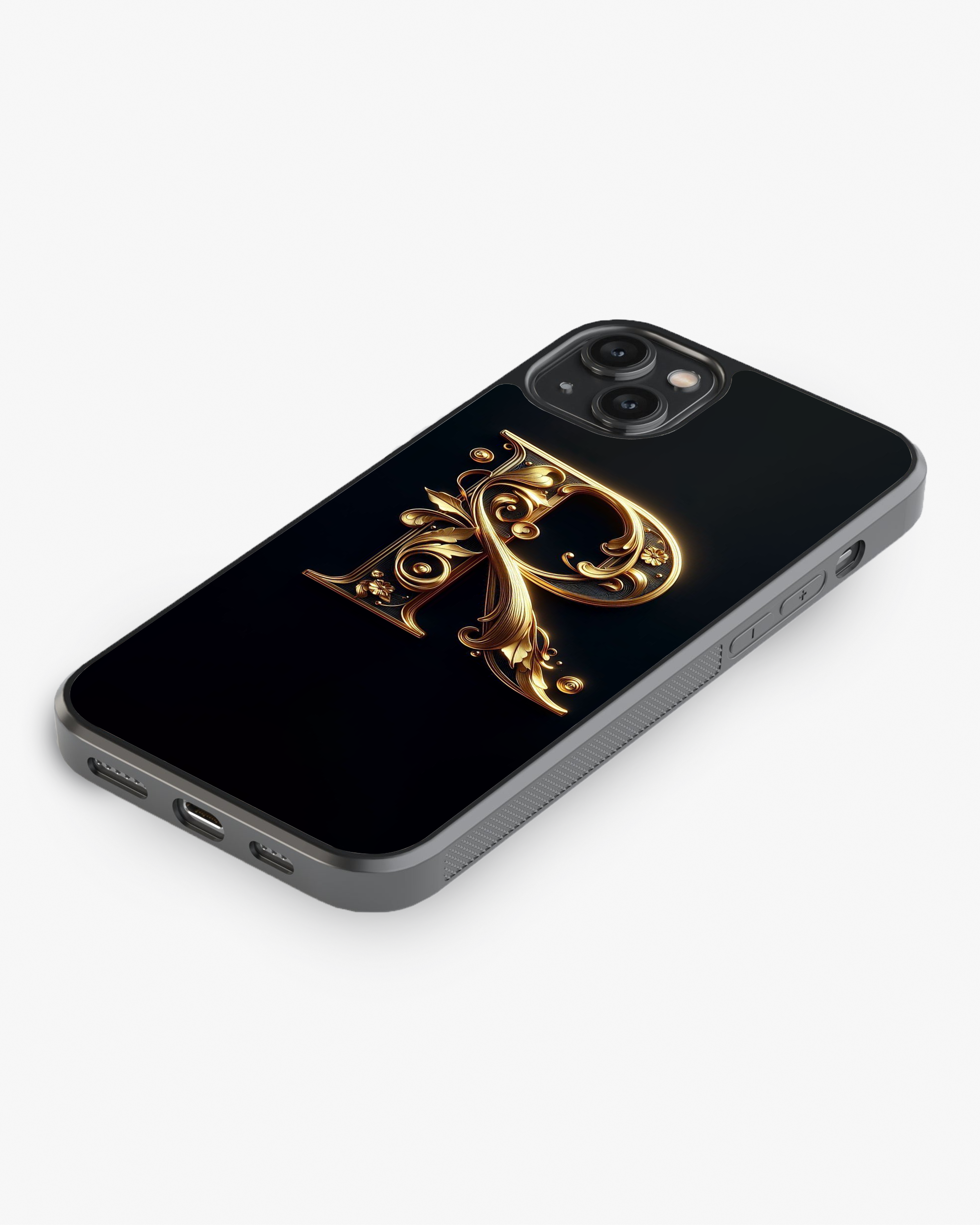 Royal Golden Initial Glass Case