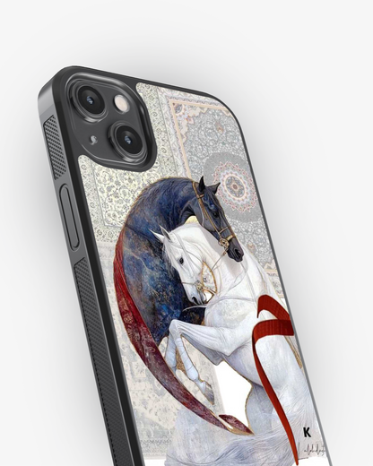 Royal Unity – Dual Horse Art Phone Cover Glass Case