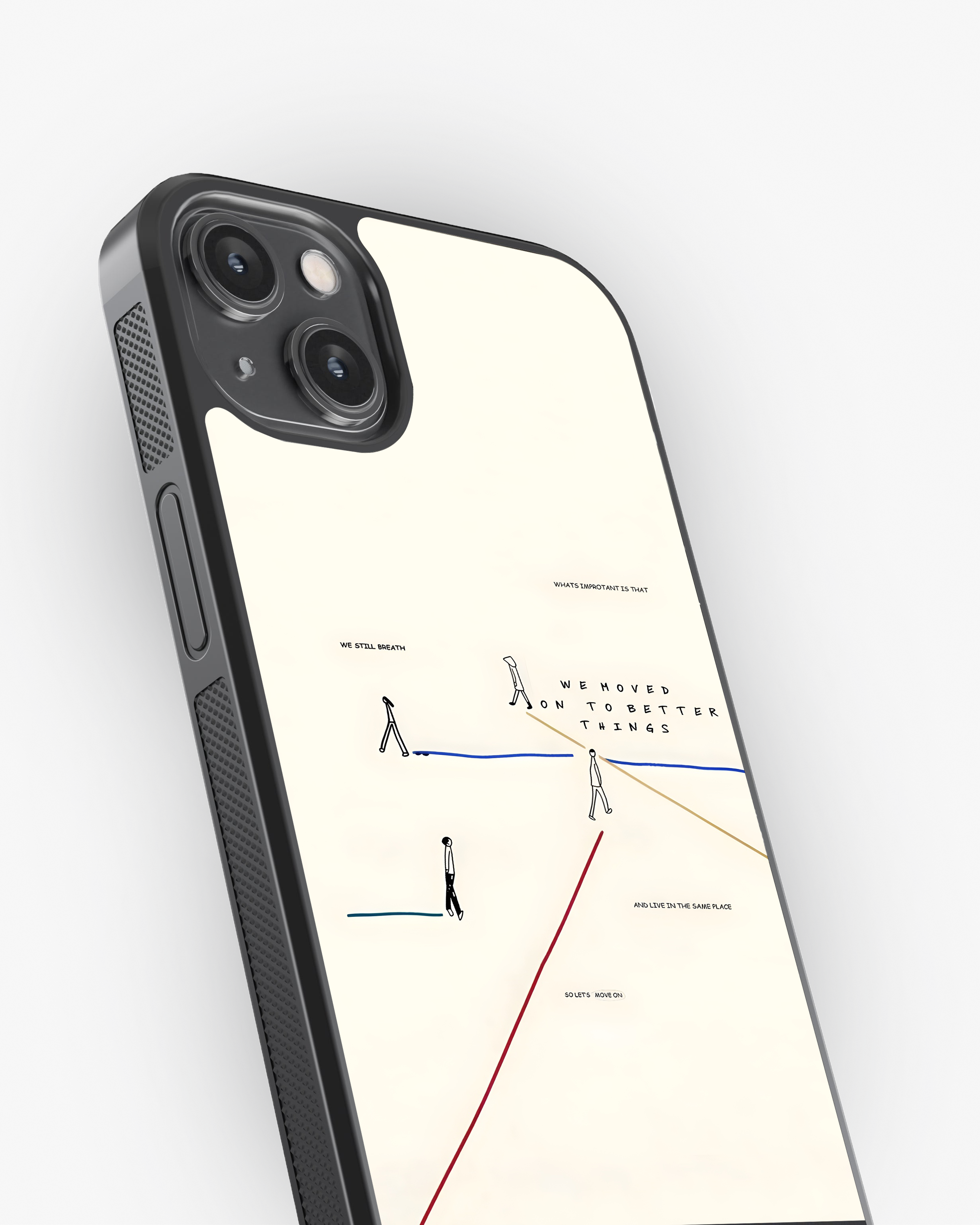 Aesthetic Minimal Line  Phone Glass Case