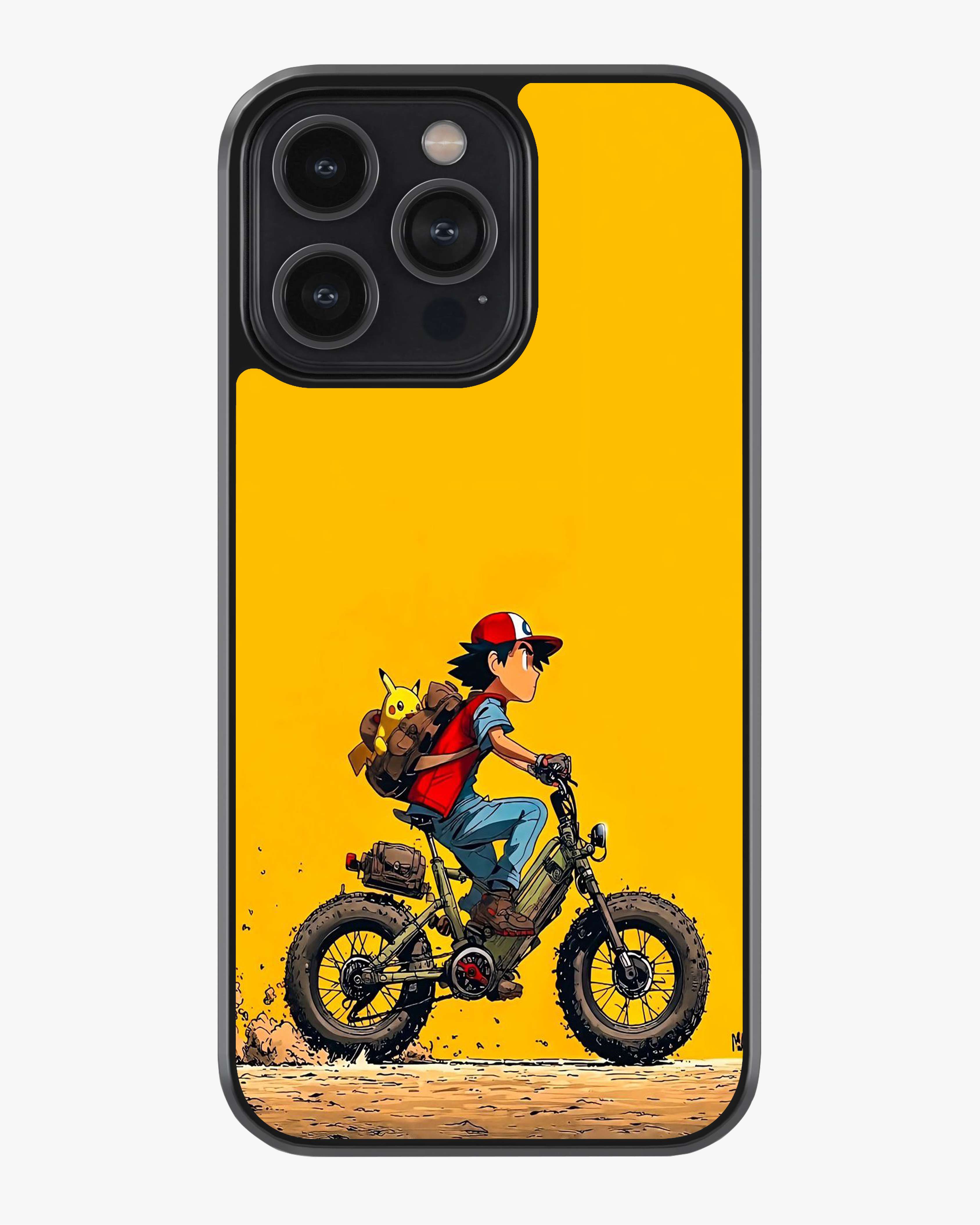 Pikachu & Rider Adventure Phone  Cover Glass Case