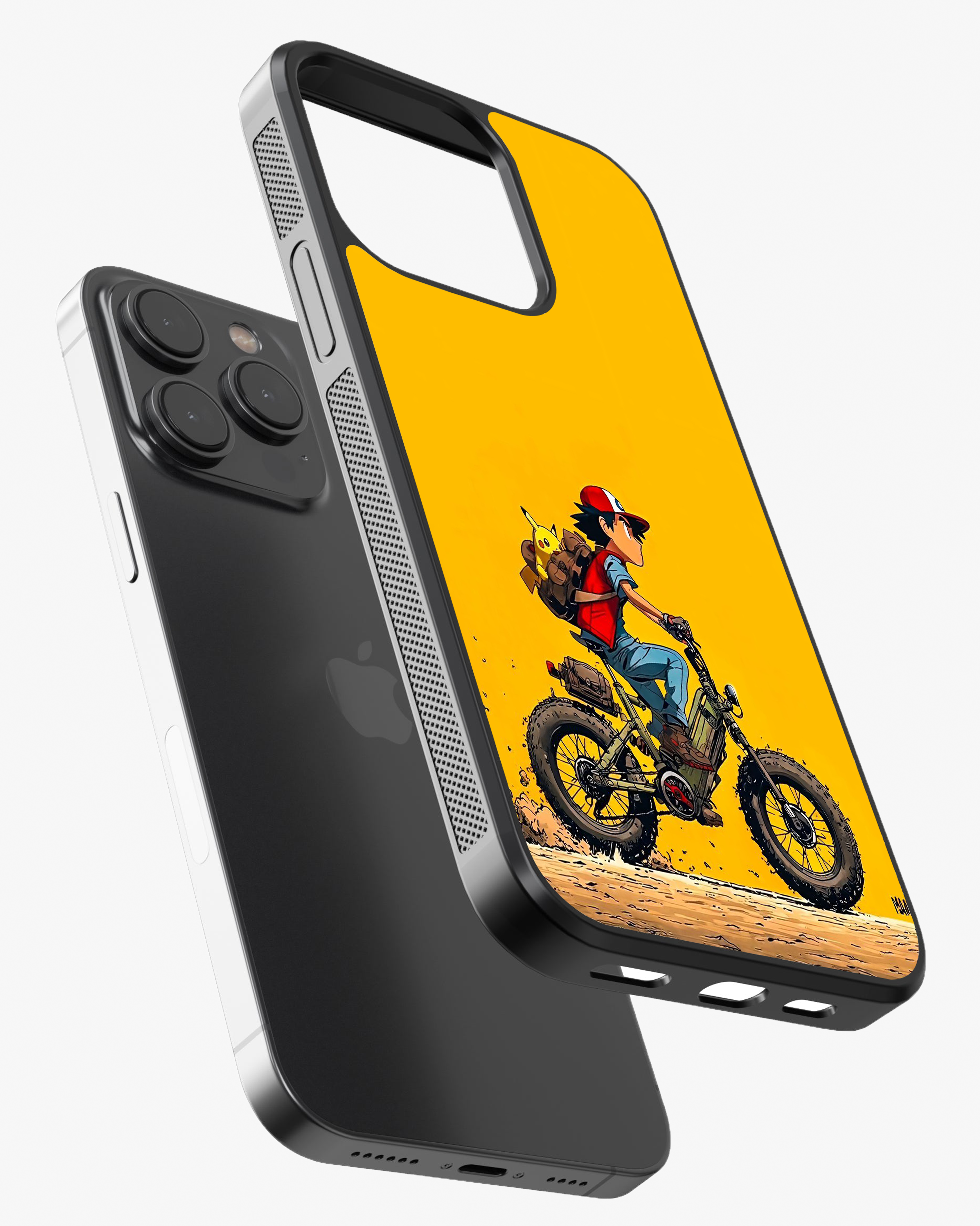 Pikachu & Rider Adventure Phone  Cover Glass Case