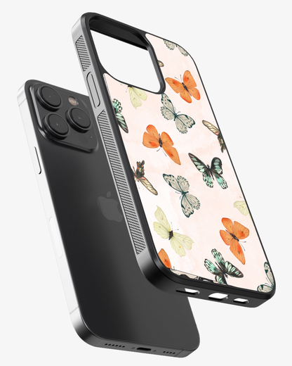 Colorful Butterfly Aesthetic Glass Case