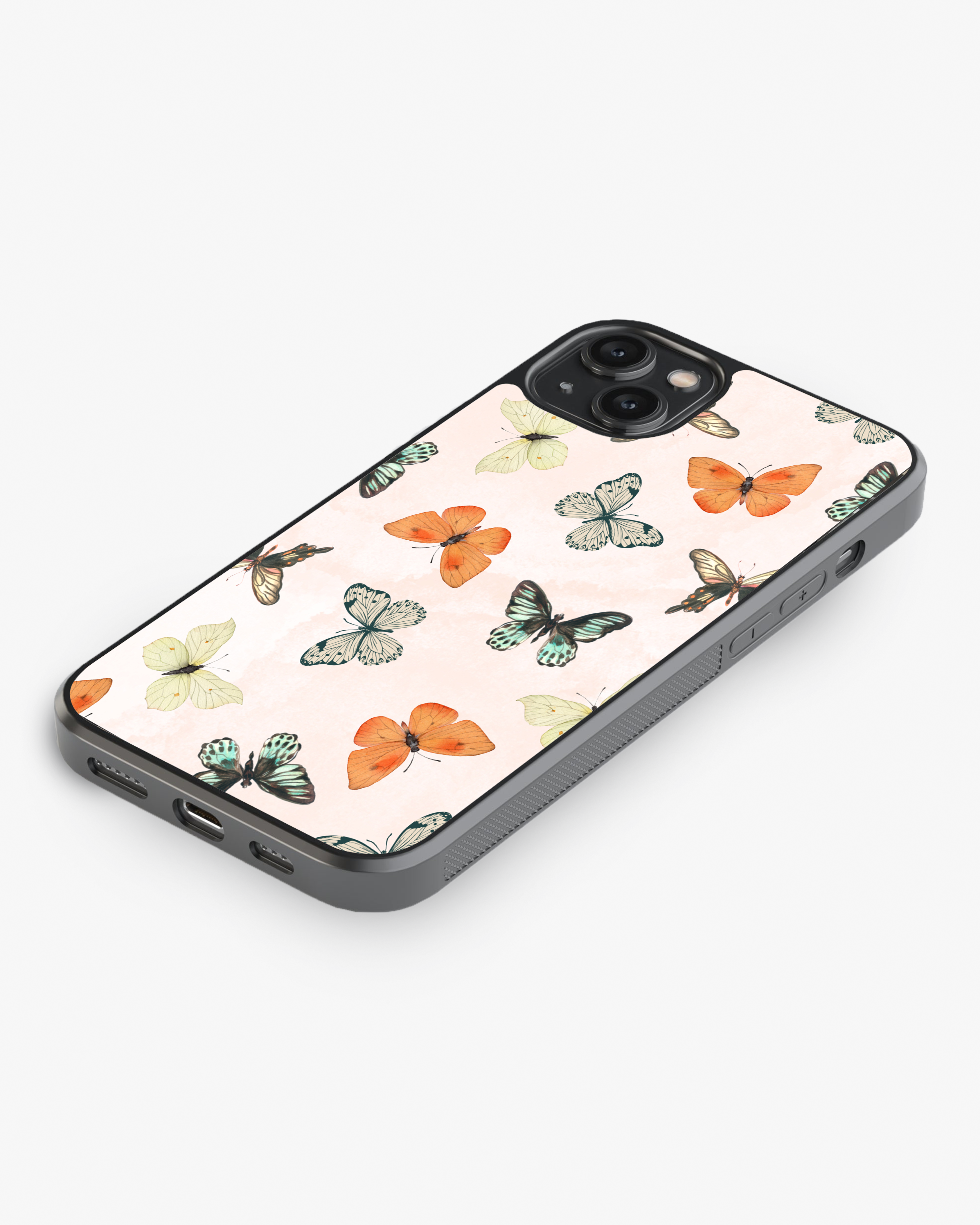 Colorful Butterfly Aesthetic Glass Case