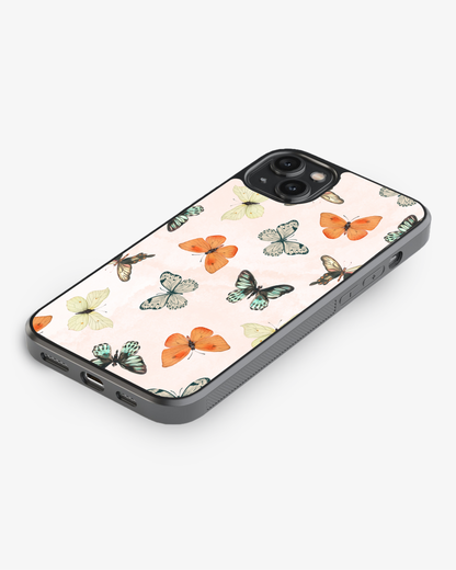 Colorful Butterfly Aesthetic Glass Case