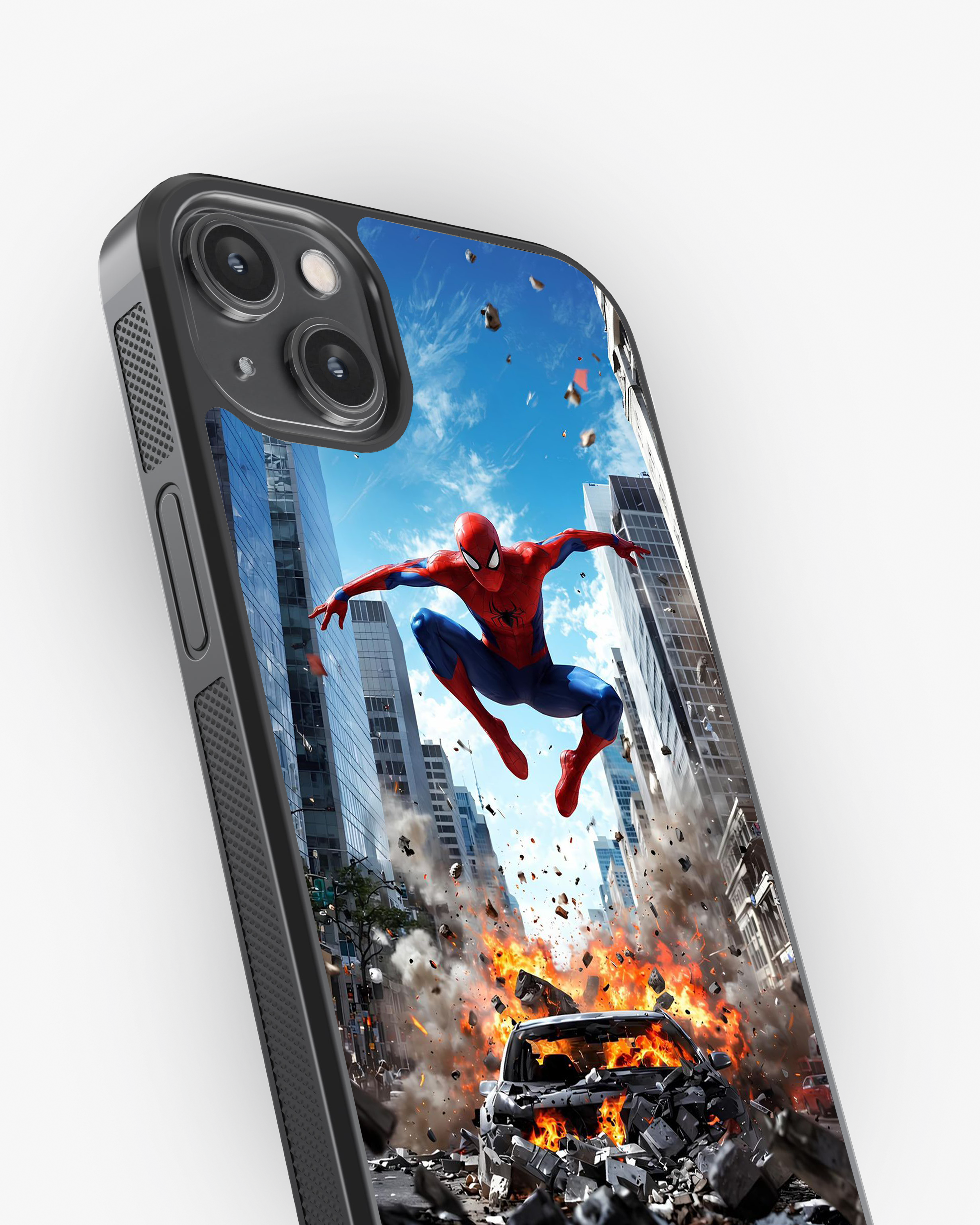 Action Superhero Explosion Mobile Cover Glass Case