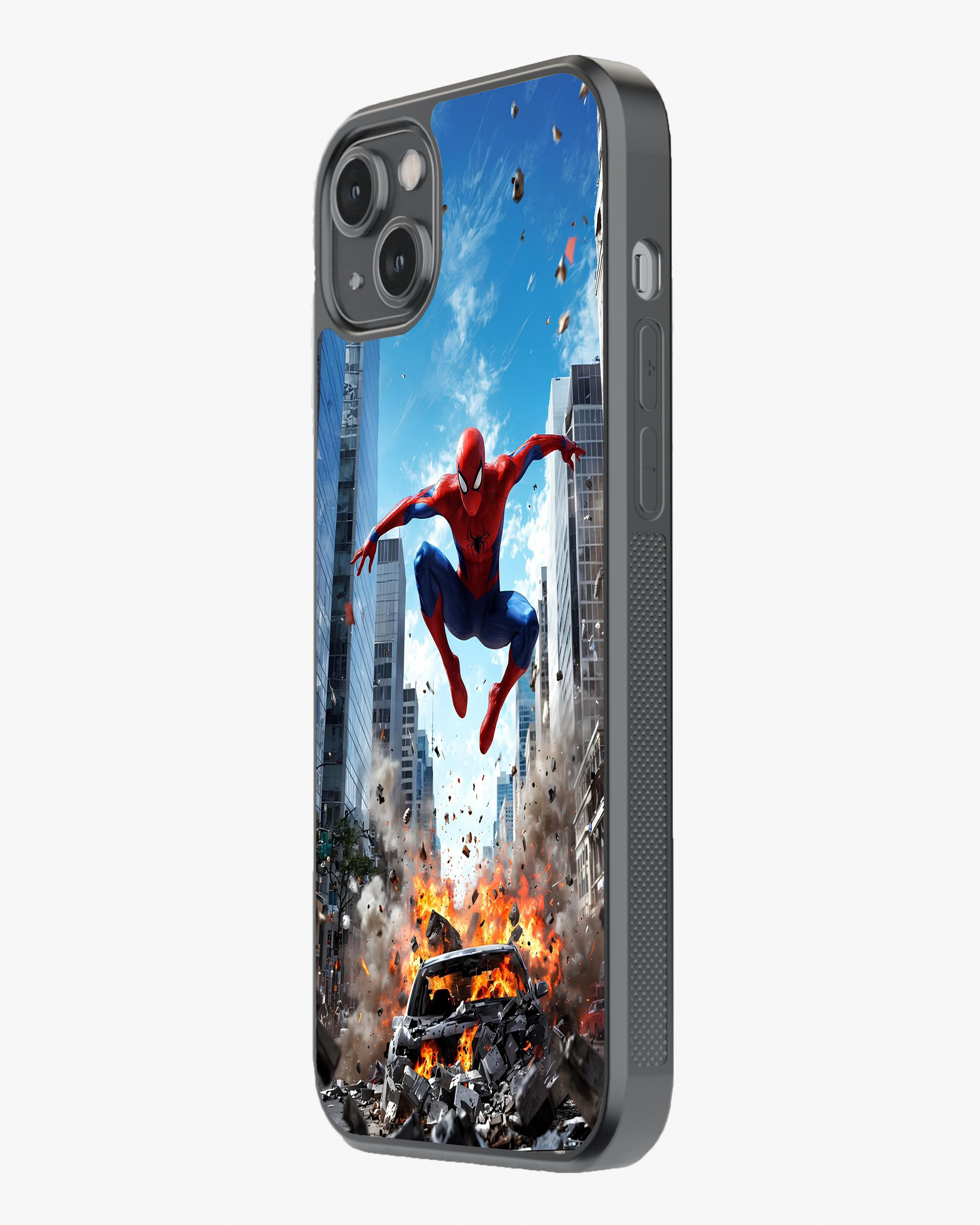 Action Superhero Explosion Mobile Cover Glass Case