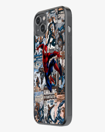 Comic Style Spider Hero Phone Glass Case