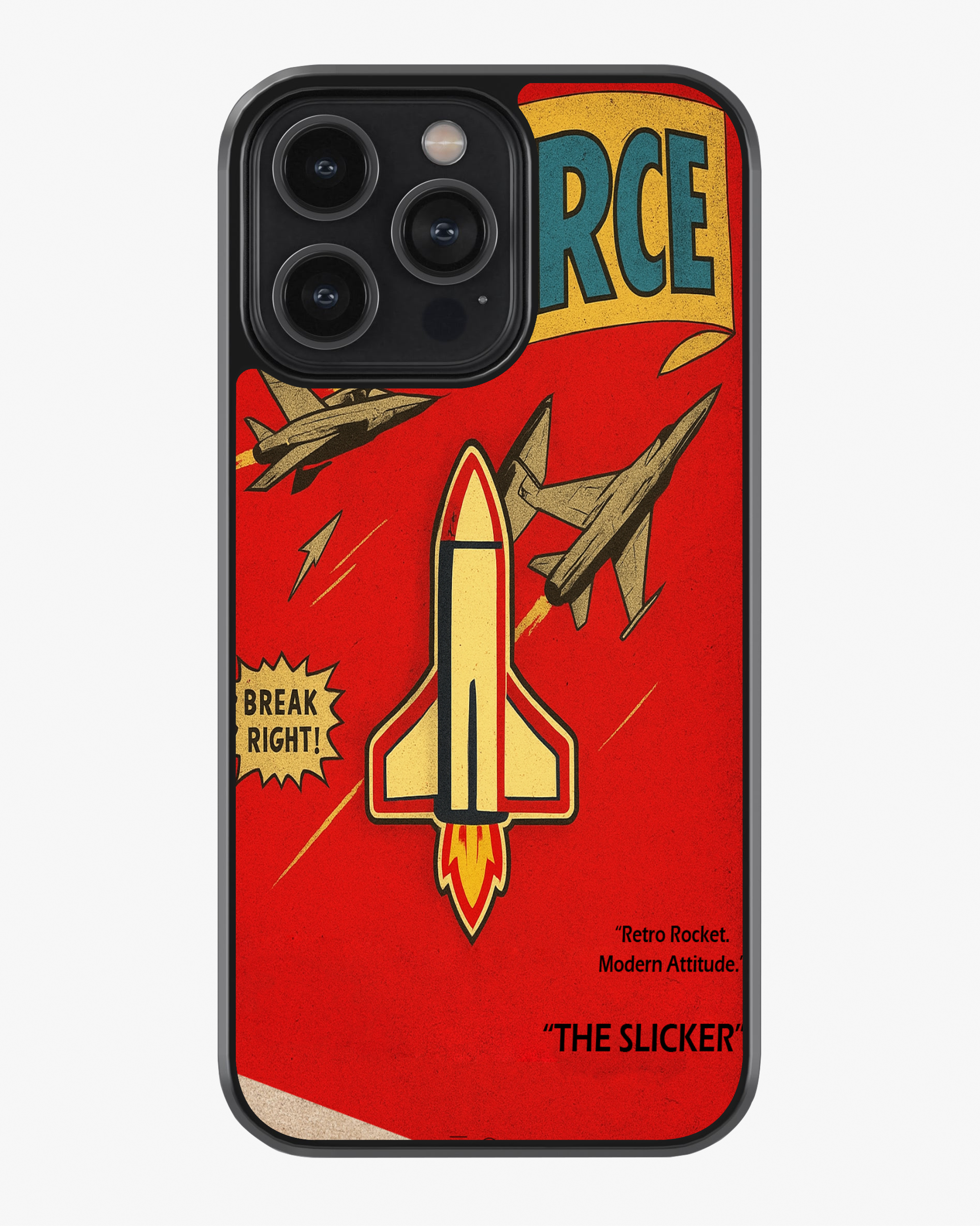 Comic Style Rocket Phone Cover Glass Case