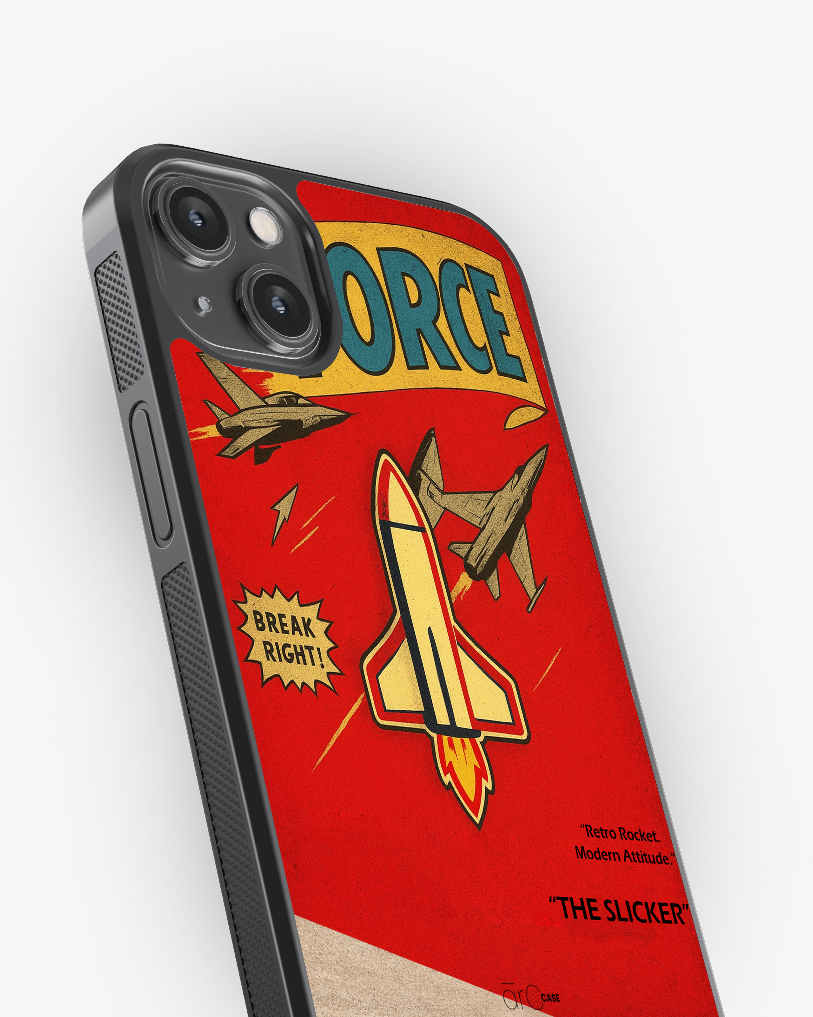 Comic Style Rocket Phone Cover Glass Case