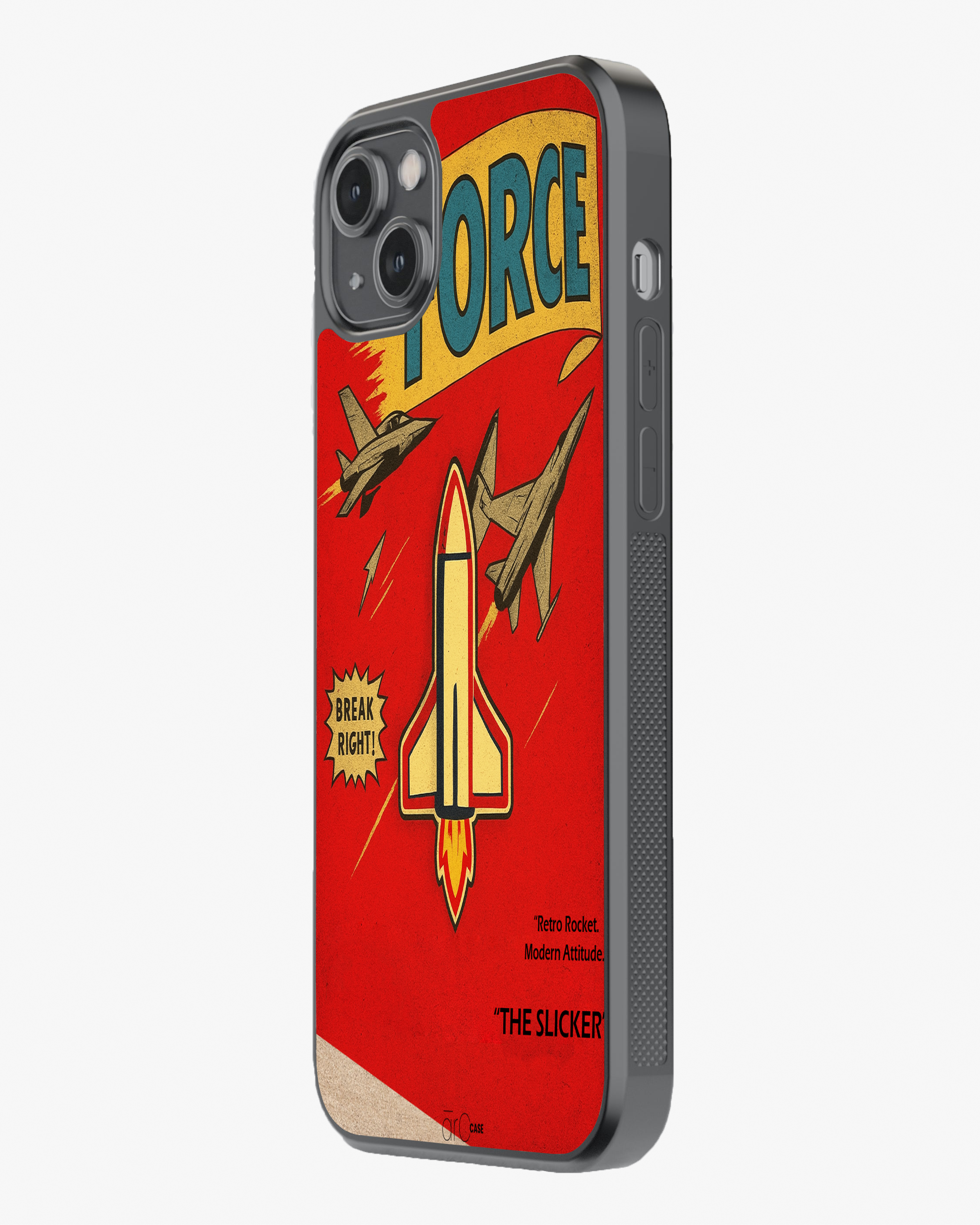 Comic Style Rocket Phone Cover Glass Case