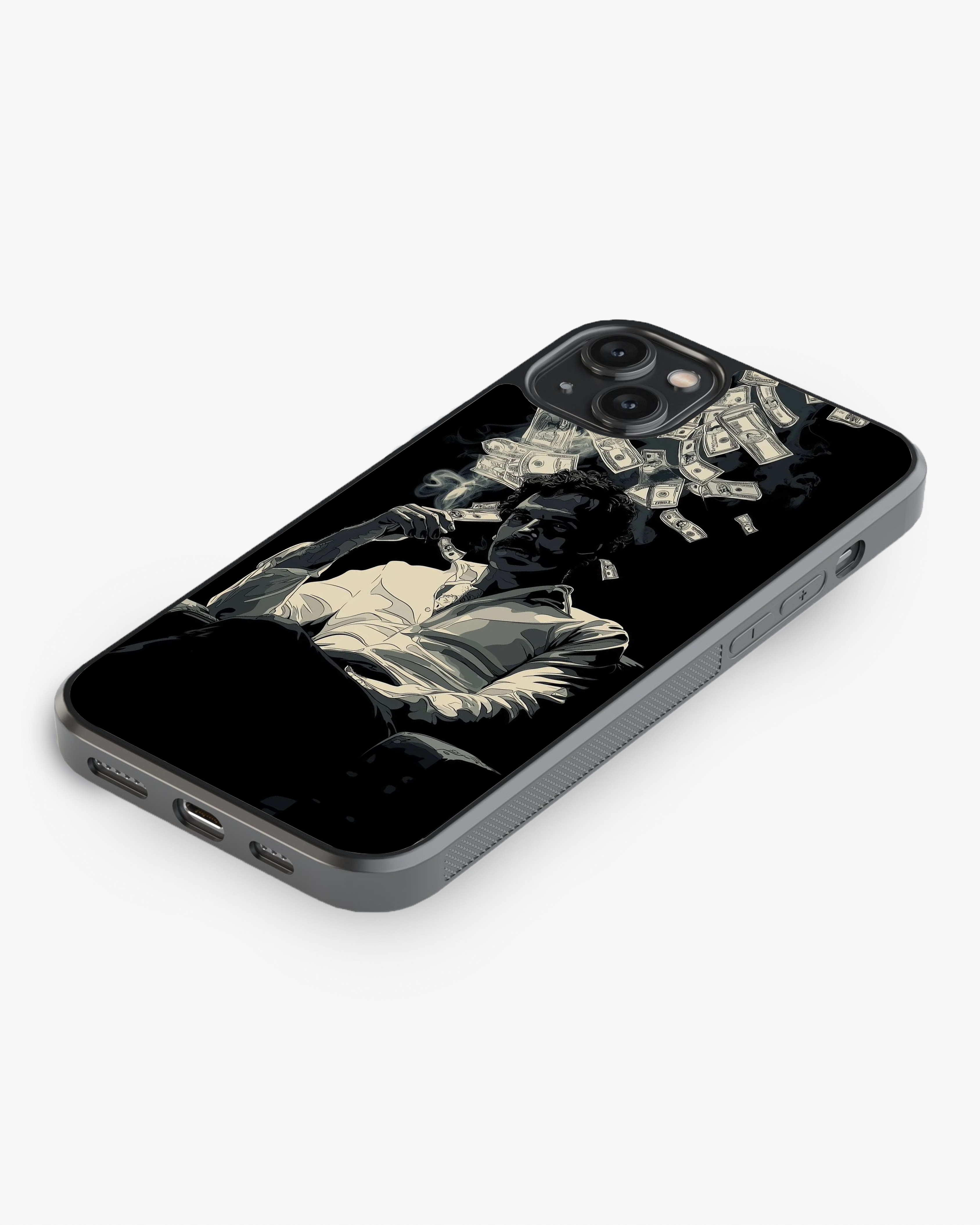 Midnight Money Power Phone Cover Glass Case