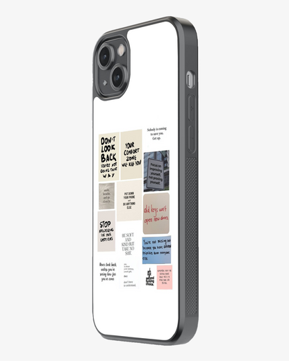 Positive Vibes Quote Collage Phone Cover Glass Case