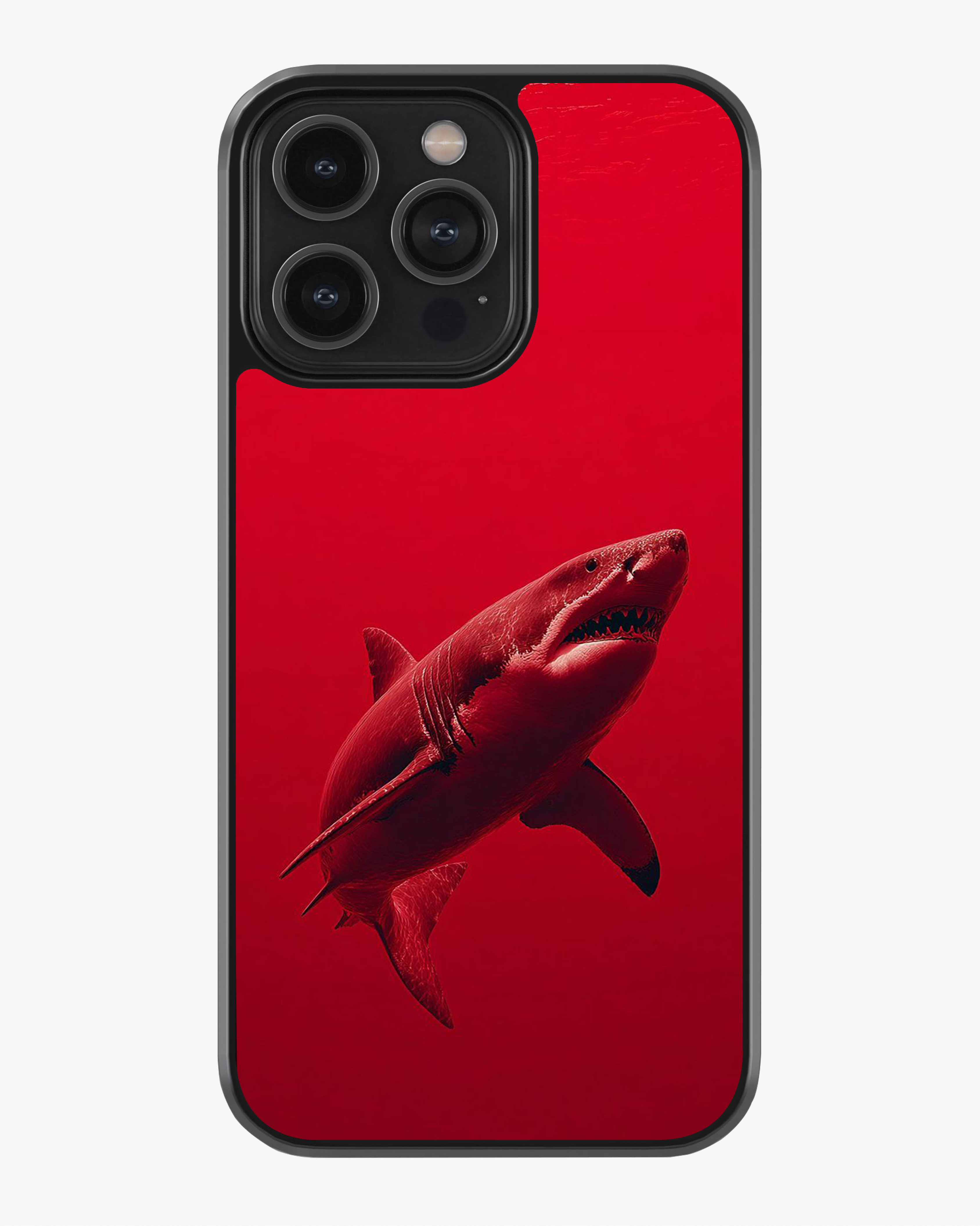 Crimson Shark Power Phone Cover Glass Case