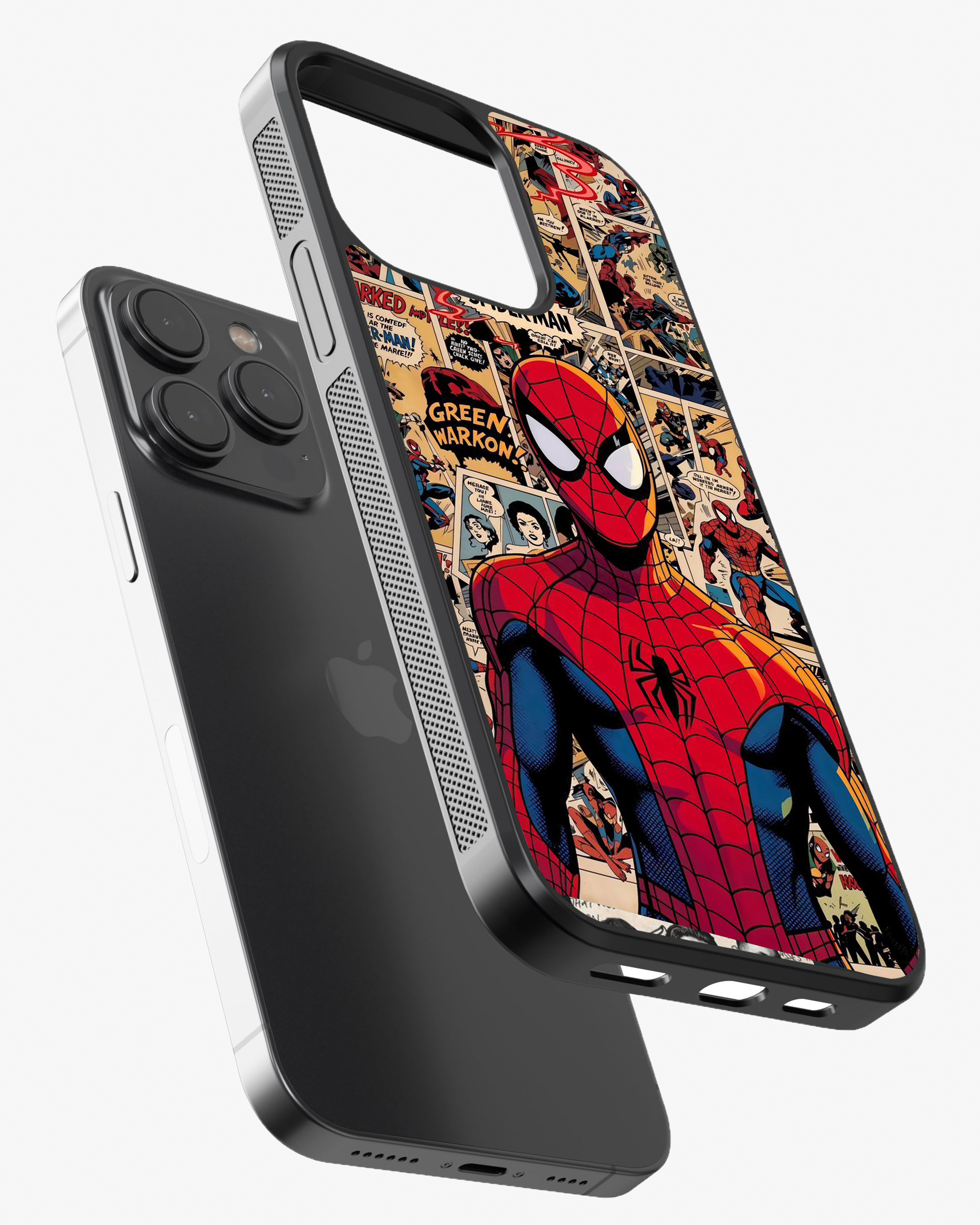 Spider-Man Vintage Comic Art  Glass Case