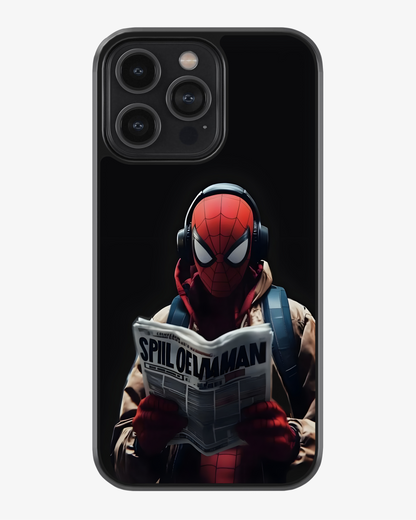 Chill Spiderman Reading Newspaper Mobile Cover Glass Case